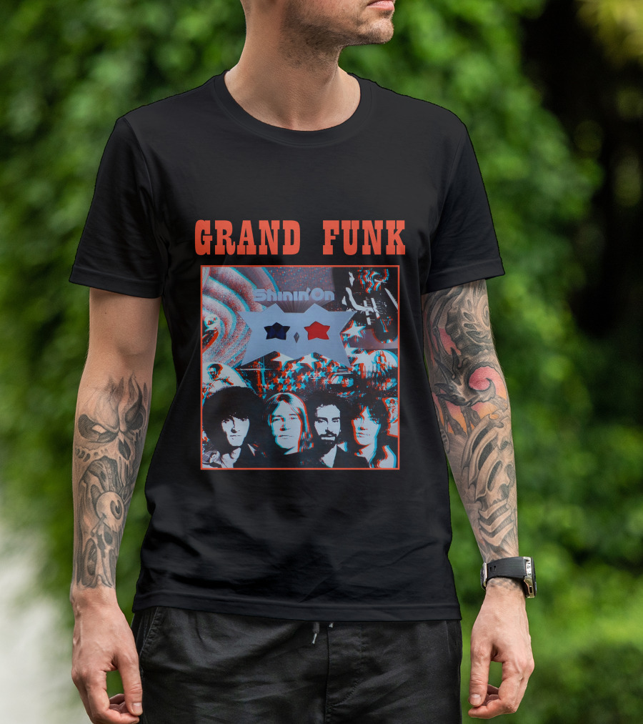 Grand Funk Shinin' On 3D Album Cover Art T-Shirt