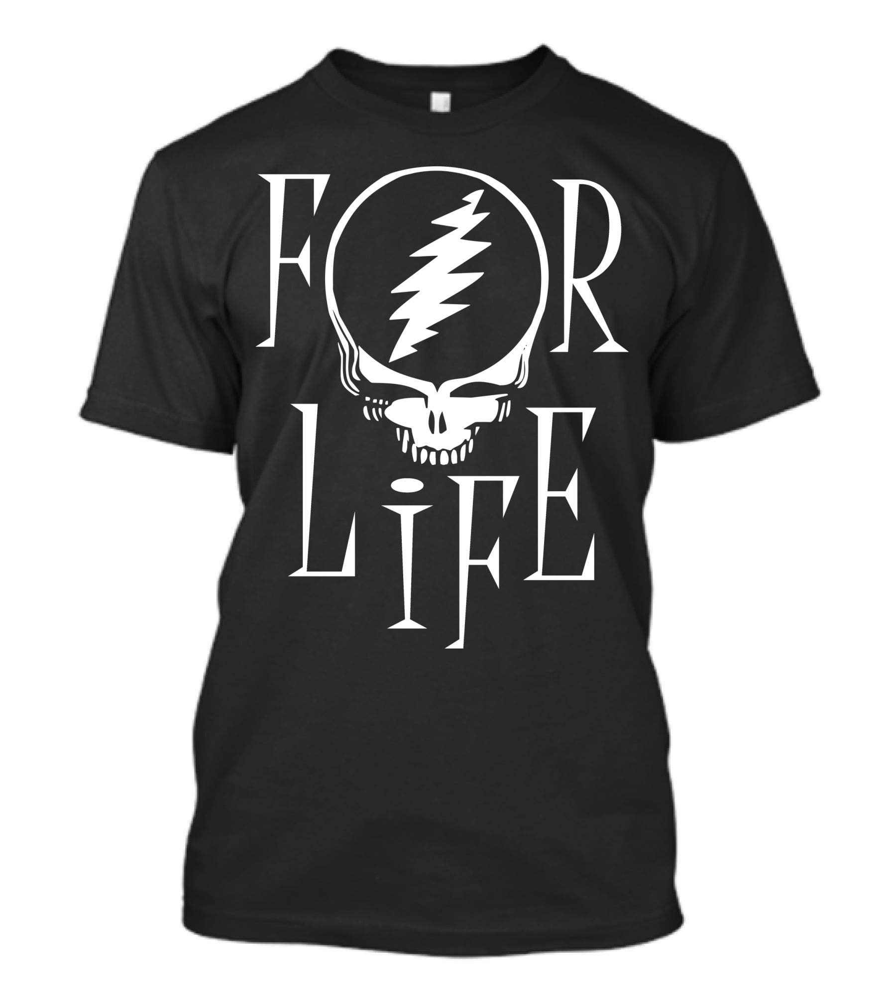 Grateful Dead Skull Lightning Bolt For Life T-Shirt