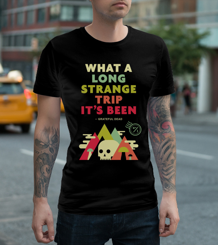 What A Long Strange Trip It's Been Grateful Dead Mountains And Skull T-Shirt