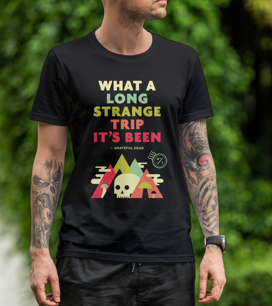 What A Long Strange Trip It's Been Grateful Dead Mountains And Skull T-Shirt