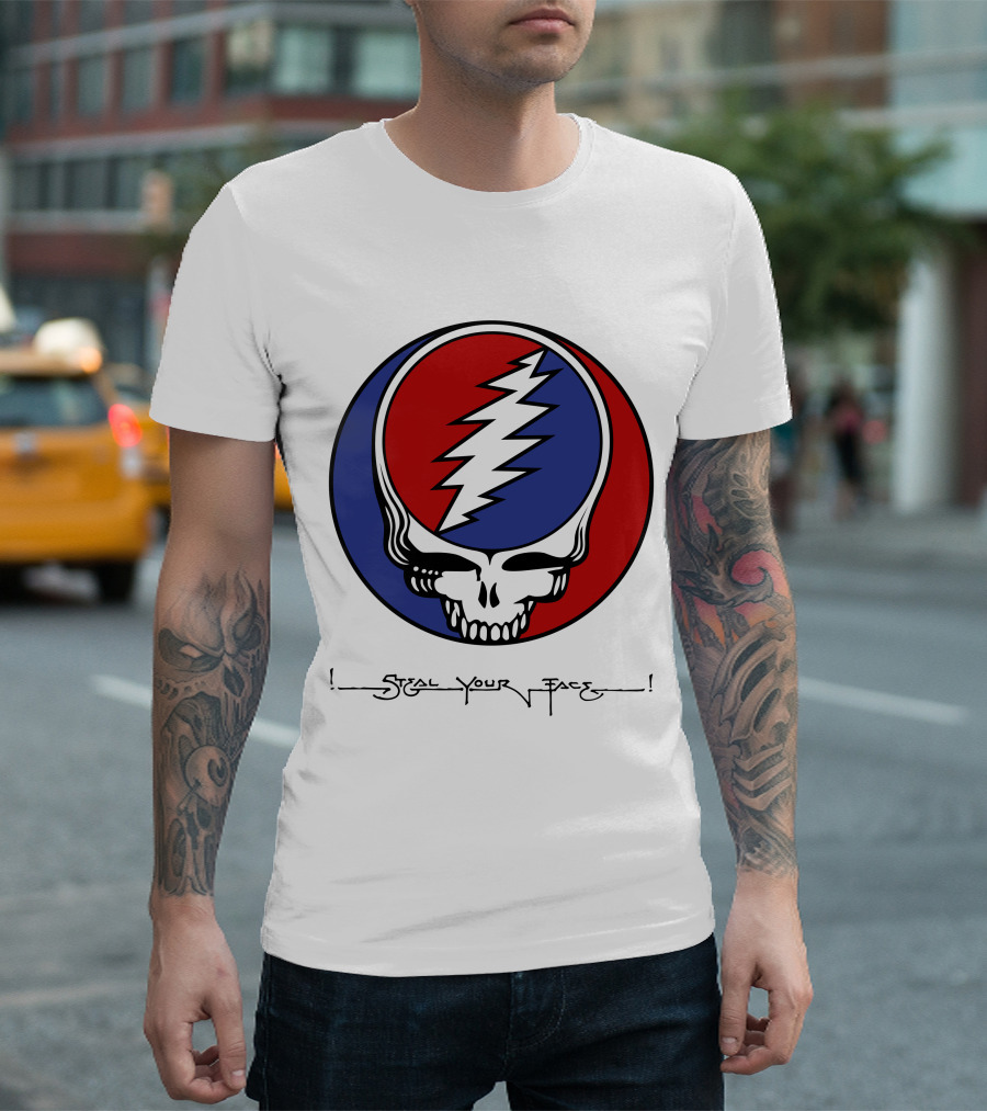 Steal Your Face Grateful Dead Skull Logo With Lightning Bolt T-Shirt