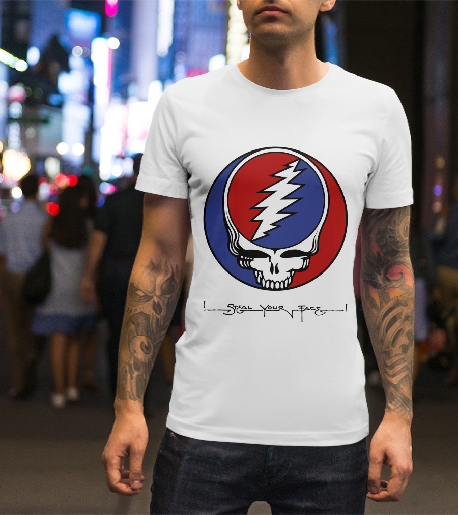 Steal Your Face Grateful Dead Skull Logo With Lightning Bolt T-Shirt