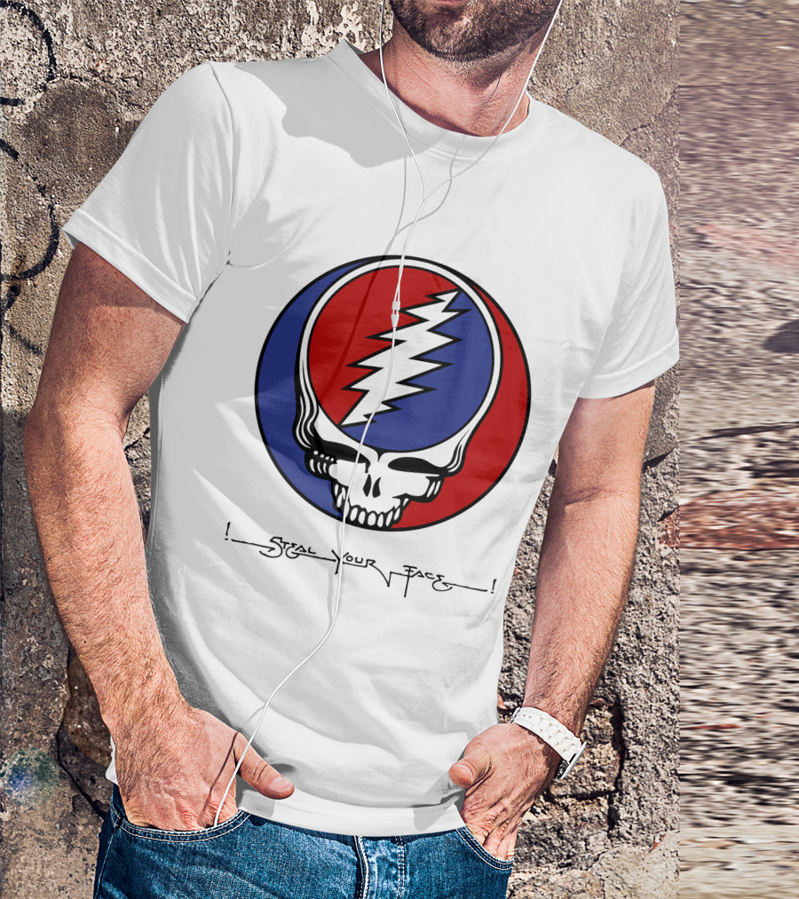 Steal Your Face Grateful Dead Skull Logo With Lightning Bolt T-Shirt