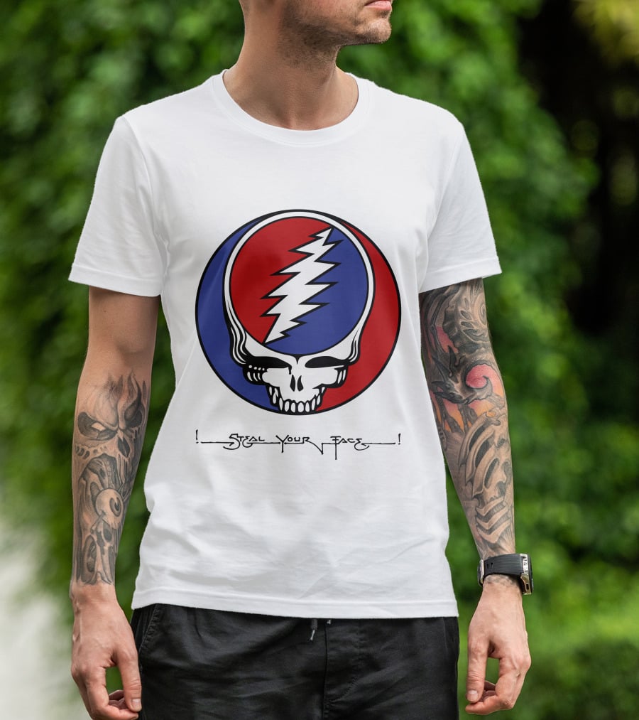 Steal Your Face Grateful Dead Skull Logo With Lightning Bolt T-Shirt