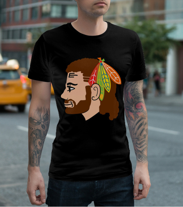 Chicago Blackhawks 2 Warrior Headdress Profile T-Shirt