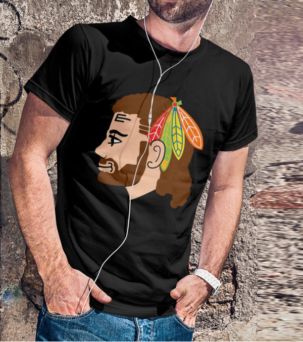 Chicago Blackhawks 2 Warrior Headdress Profile T-Shirt
