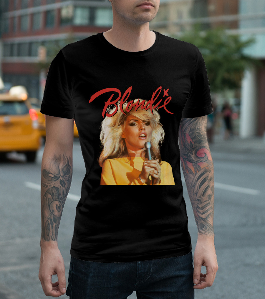 Blondie Vintage Style Concert Photo With Bold Name T-Shirt
