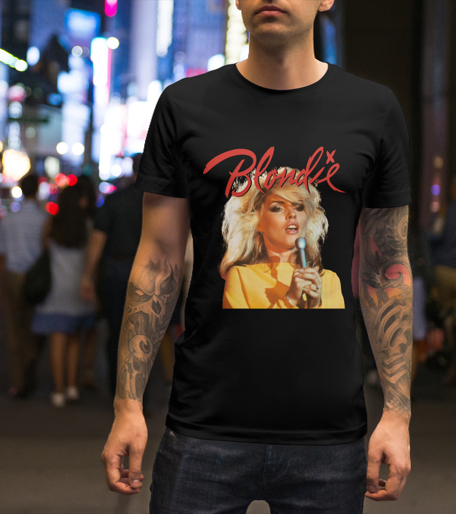Blondie Vintage Style Concert Photo With Bold Name T-Shirt