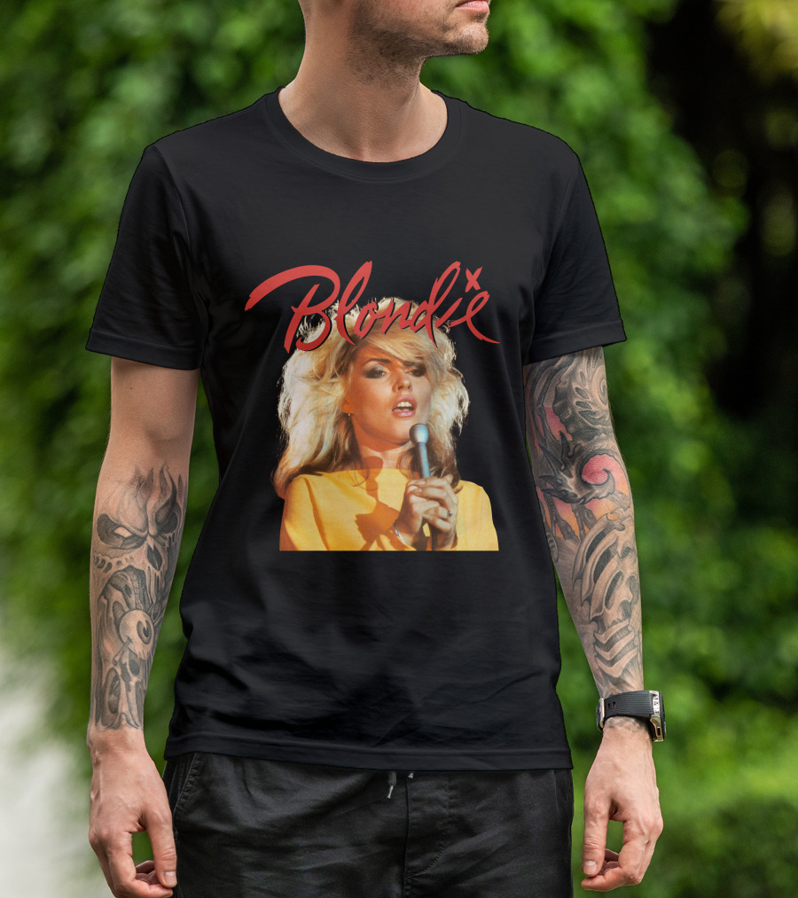 Blondie Vintage Style Concert Photo With Bold Name T-Shirt
