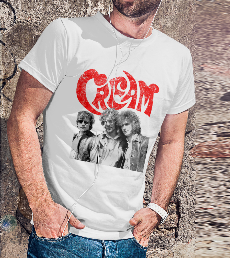 Cream Band Vintage Photo With Red T-Shirt