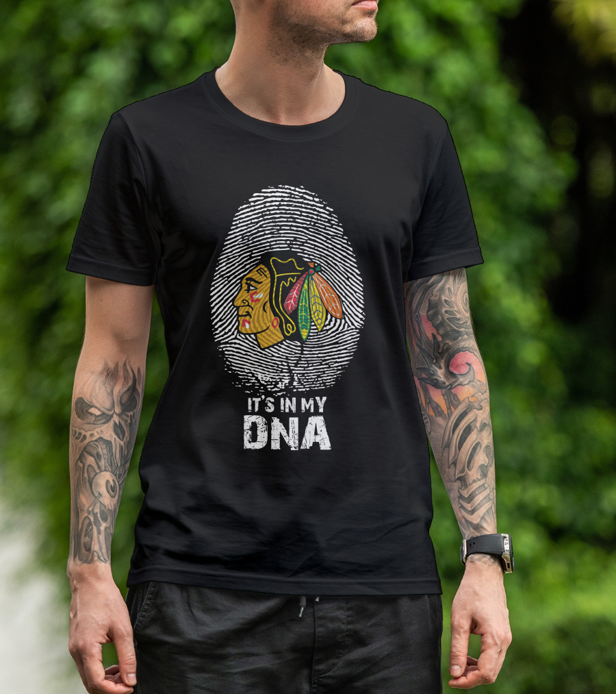 Chicago Blackhawks It's In My DNA Fingerprint T-Shirt
