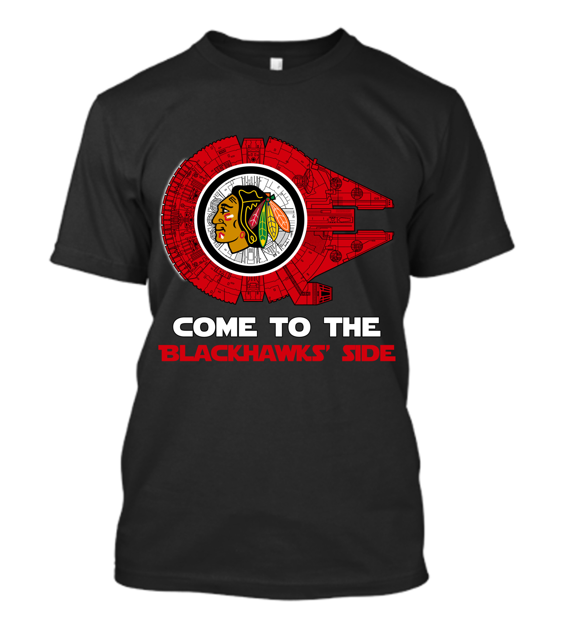 Chicago Blackhawks Come To The Blackhawks' Side Millennium Falcon T-Shirt