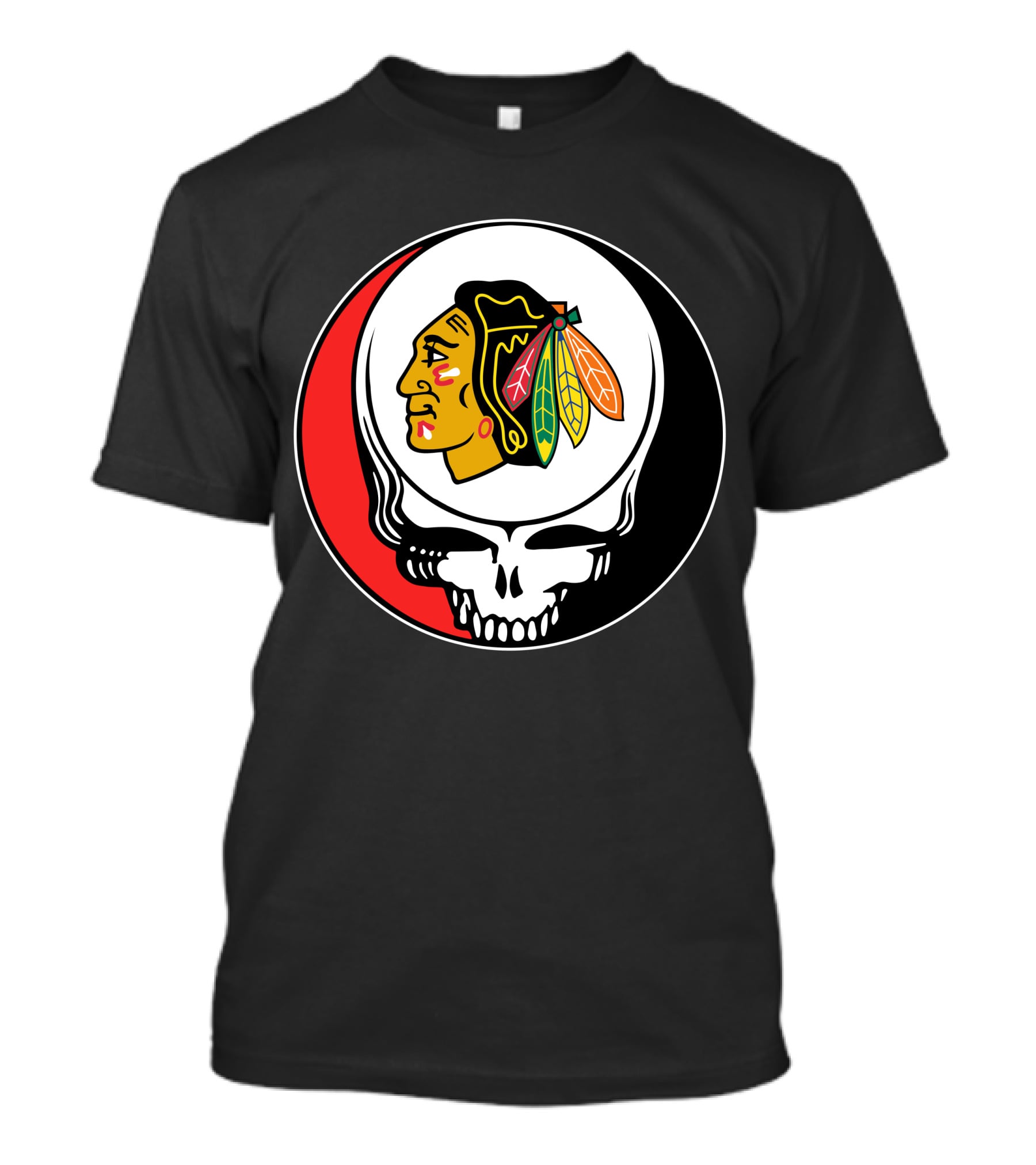 Chicago Blackhawks Grateful Dead Skull T-Shirt