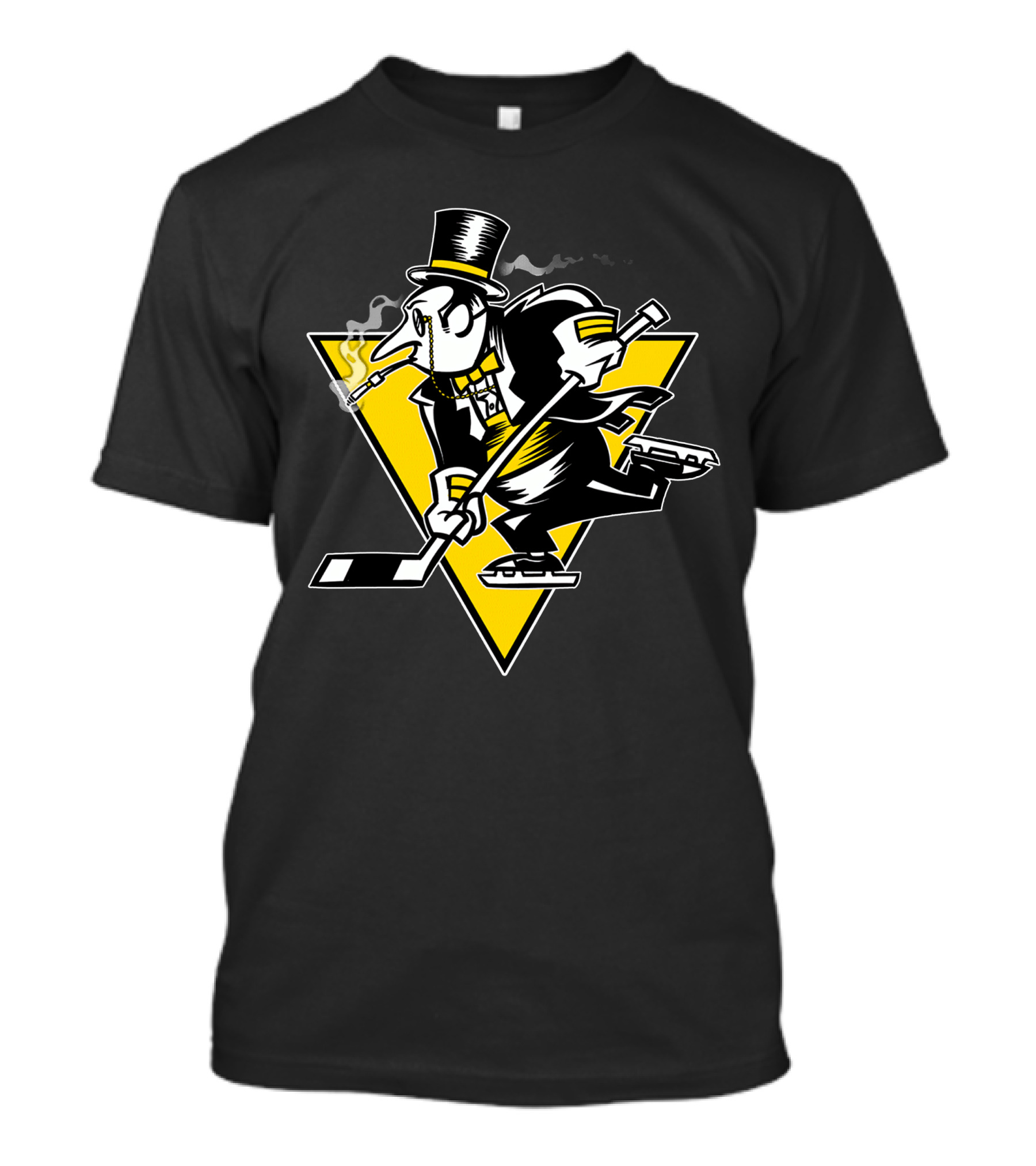 Pittsburgh Penguins Retro Style Smoking Penguin Hockey Skater T-Shirt