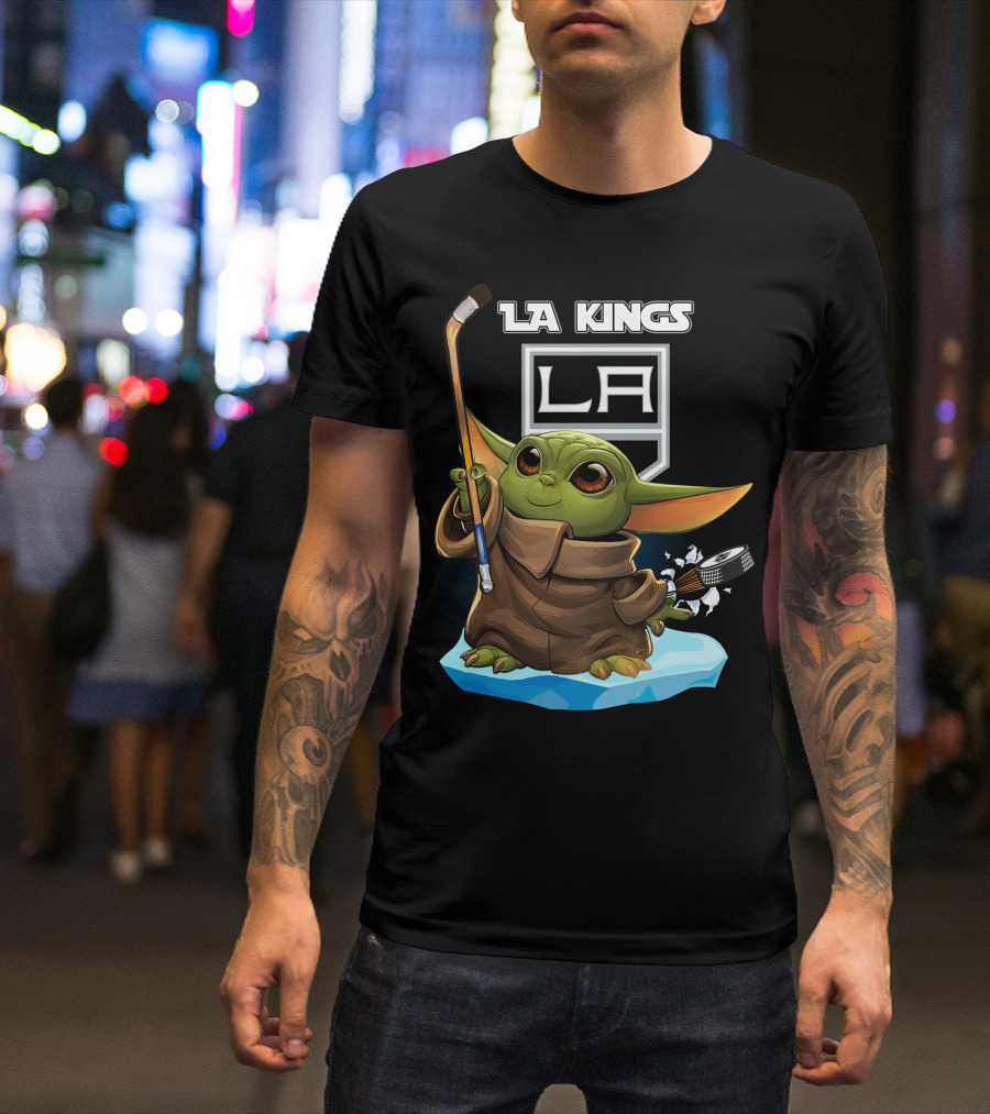 LA Kings Baby Yoda Hockey Puck T-Shirt