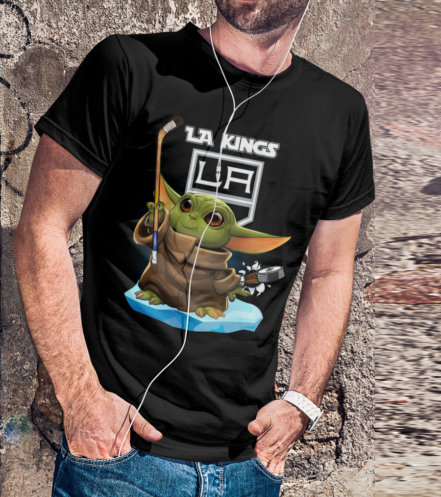 LA Kings Baby Yoda Hockey Puck T-Shirt