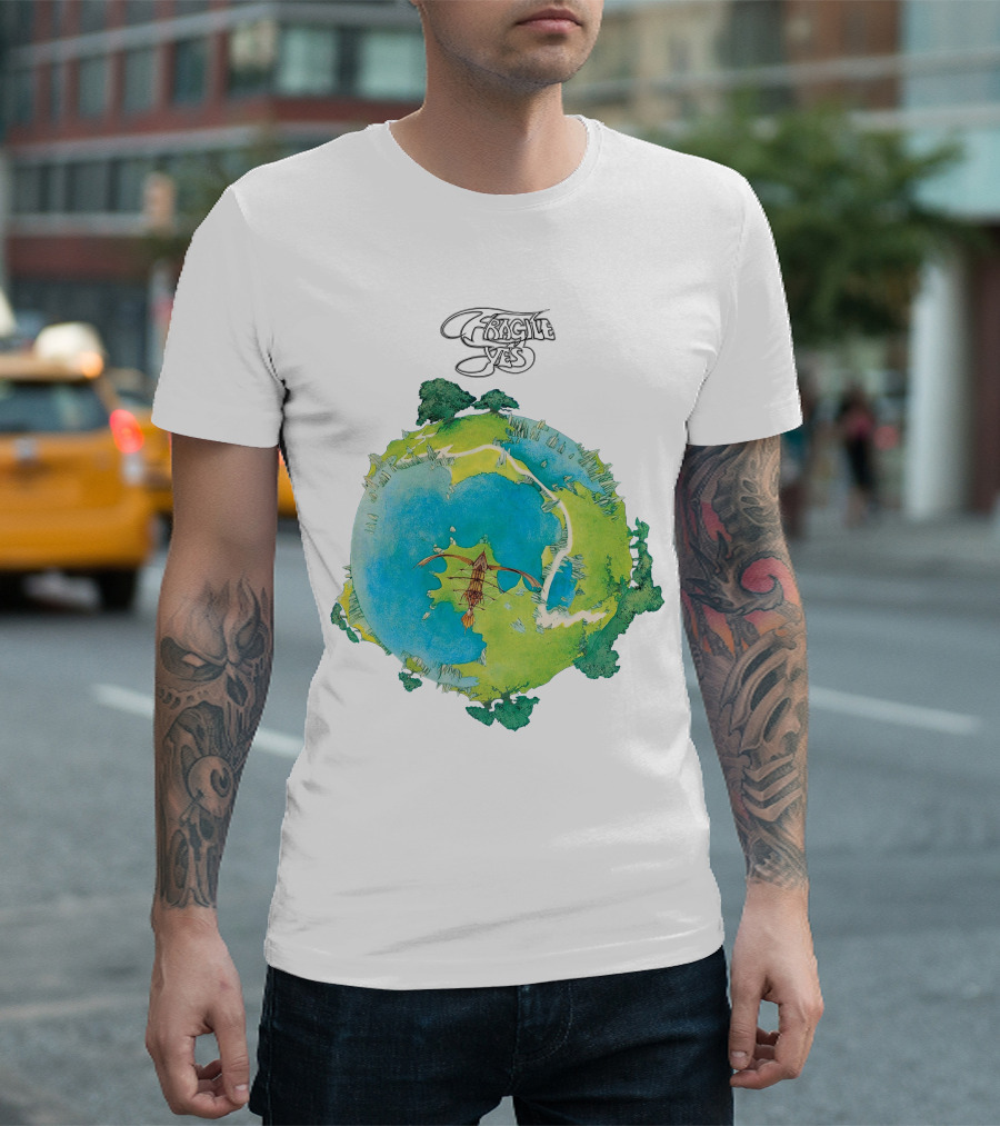 Yes Fragile Artwork Round Earth Concept T-Shirt