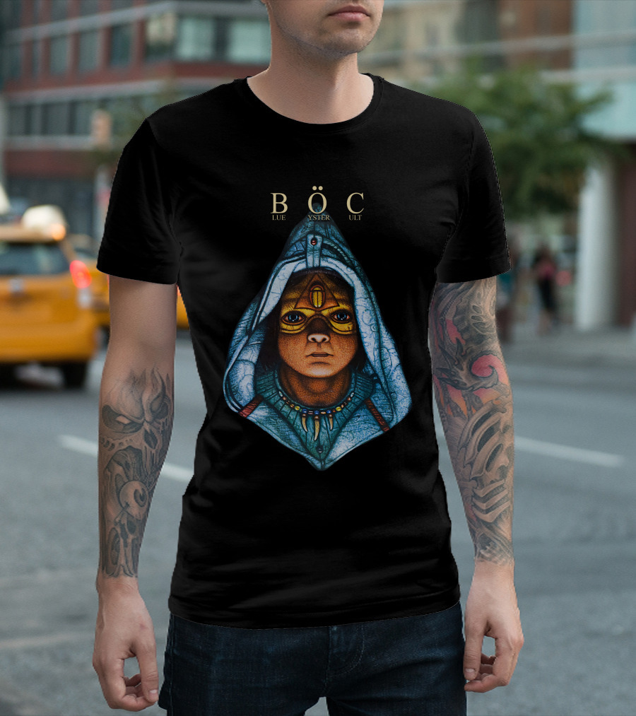 Böc Blue Öyster Cult Hooded Figure Art T-Shirt
