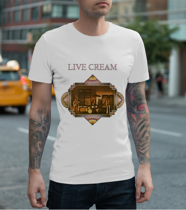 Live Cream Vintage Performance Artwork T-Shirt