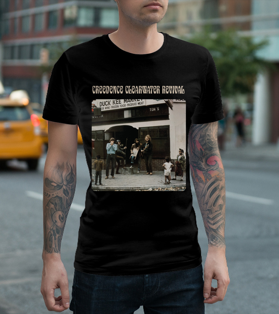 Creedence Clearwater Revival Duck Kee Market Street Performance Album Cover T-Shirt