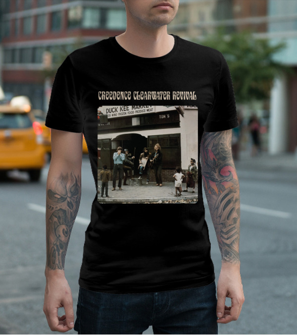 Creedence Clearwater Revival Duck Kee Market Street Performance Album Cover T-Shirt