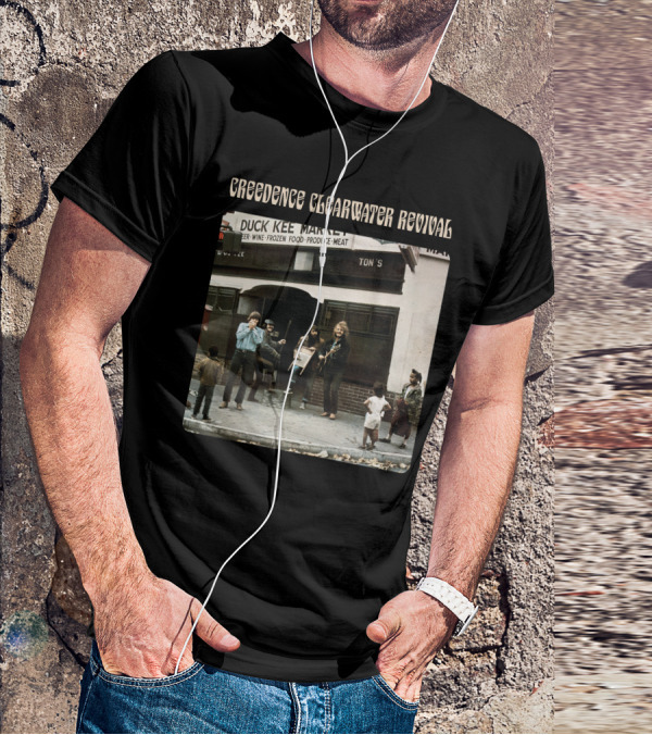 Creedence Clearwater Revival Duck Kee Market Street Performance Album Cover T-Shirt