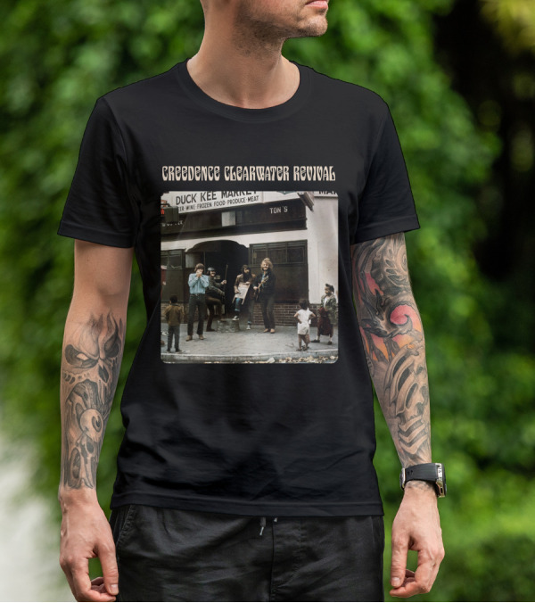 Creedence Clearwater Revival Duck Kee Market Street Performance Album Cover T-Shirt