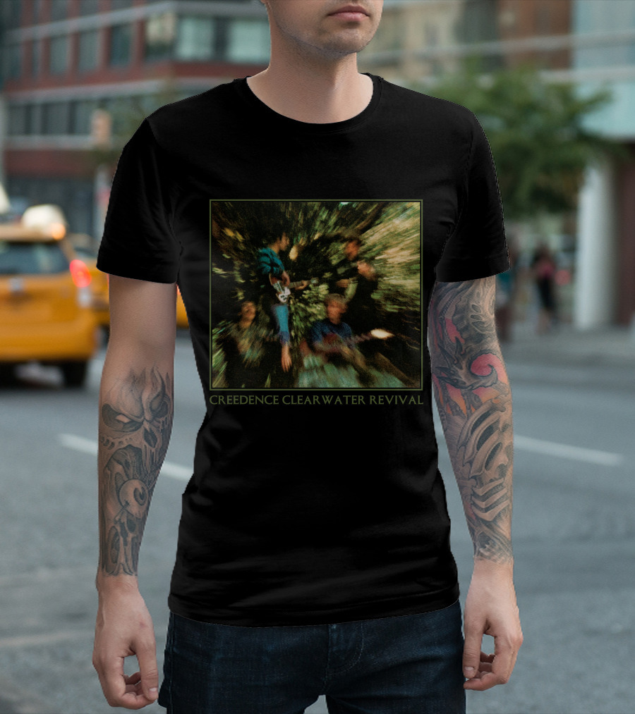 Creedence Clearwater Revival Band Members Blurred Forest Photo T-Shirt