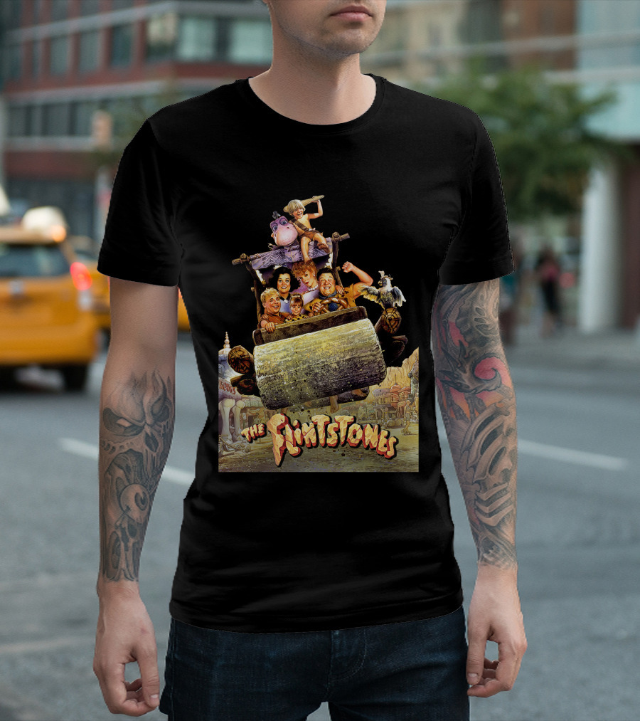 The Flintstones Movie Iconic Car Scene With Fred Wilma And Friends T-Shirt
