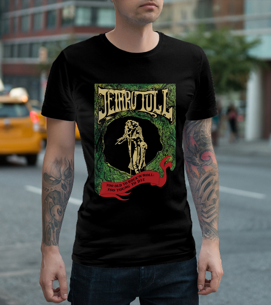 Jethro Tull Too Old To Rock 'N' Roll: Too Young To Die Vintage Style T-Shirt