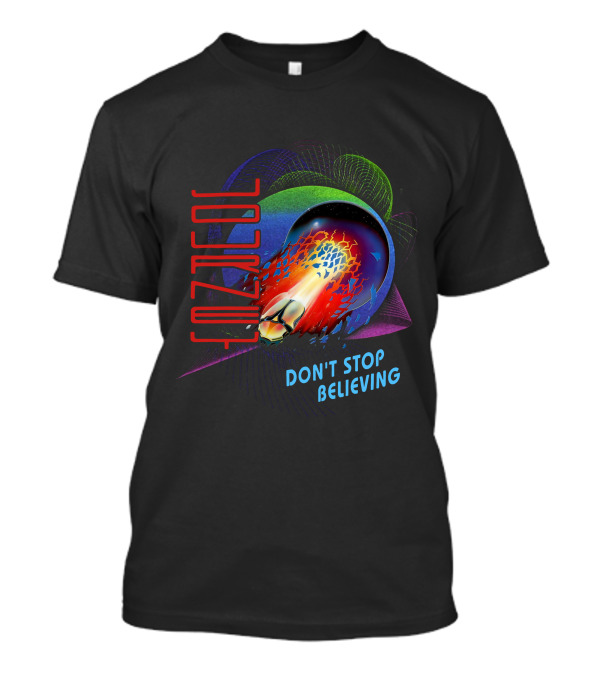 Journey Don't Stop Believing Neon Retro Abstract Sphere And Fireball T-Shirt