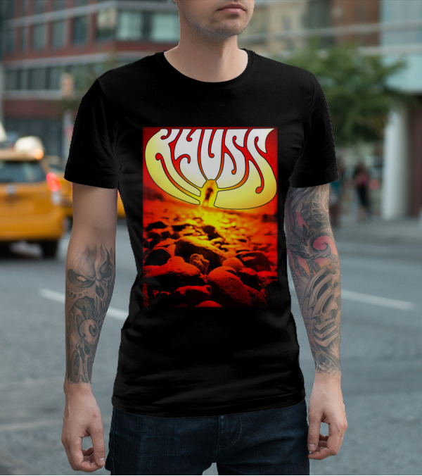 Kyuss Rock Band Logo With Sunset And Stones T-Shirt