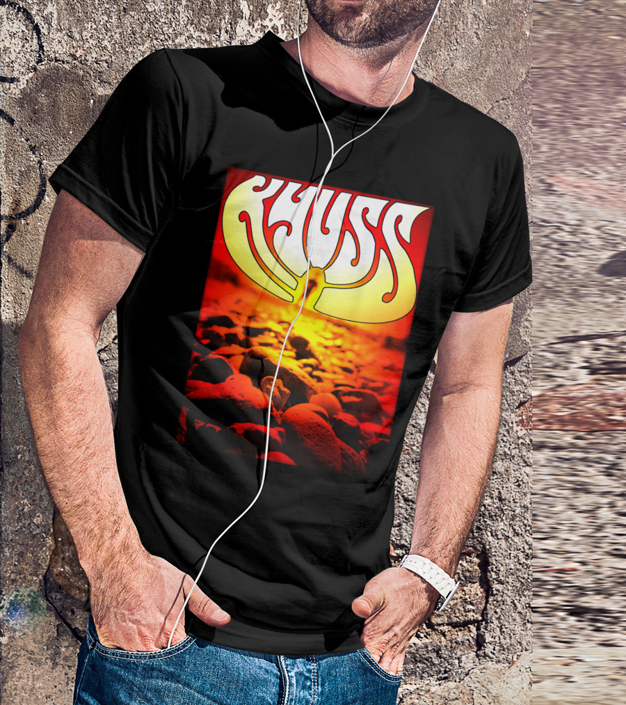 Kyuss Rock Band Logo With Sunset And Stones T-Shirt