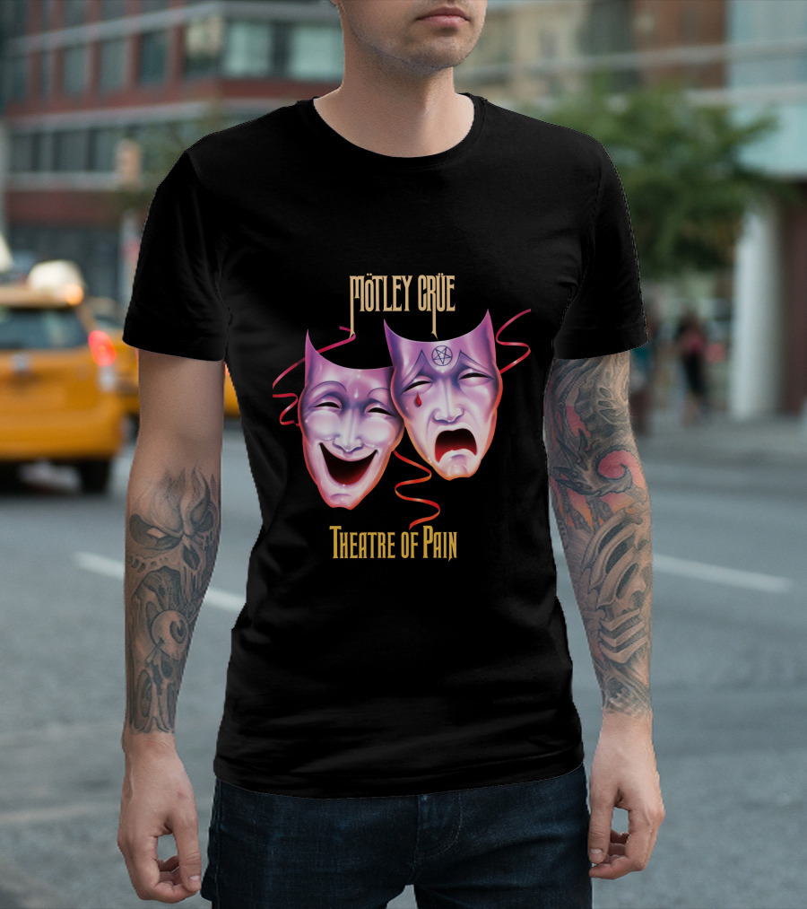Mötley Crüe Theatre Of Pain Comedy And Tragedy Masks T-Shirt