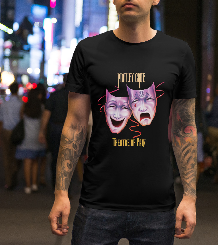 Mötley Crüe Theatre Of Pain Comedy And Tragedy Masks T-Shirt