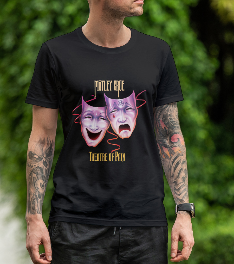Mötley Crüe Theatre Of Pain Comedy And Tragedy Masks T-Shirt