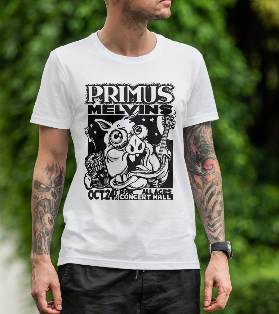Primus Melvins Pork Soda Live Oct 24 Concert Hall T-Shirt