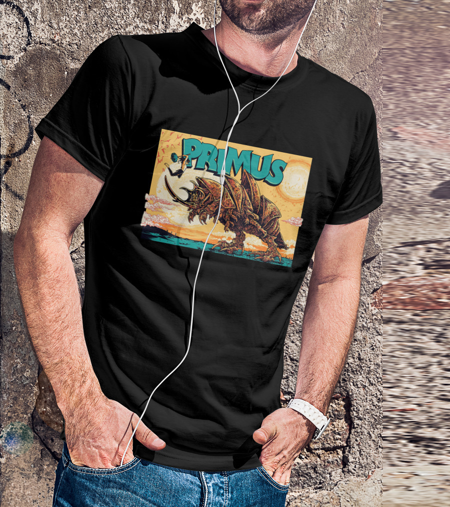 Primus Giant Insect Soldier With Suitcase Walking Into Sun T-Shirt