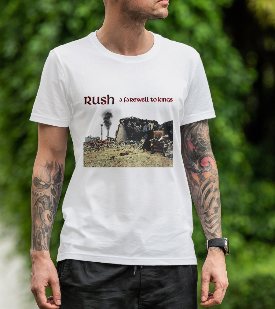 Rush A Farewell To Kings Album Cover Industrial Ruins Scene T-Shirt