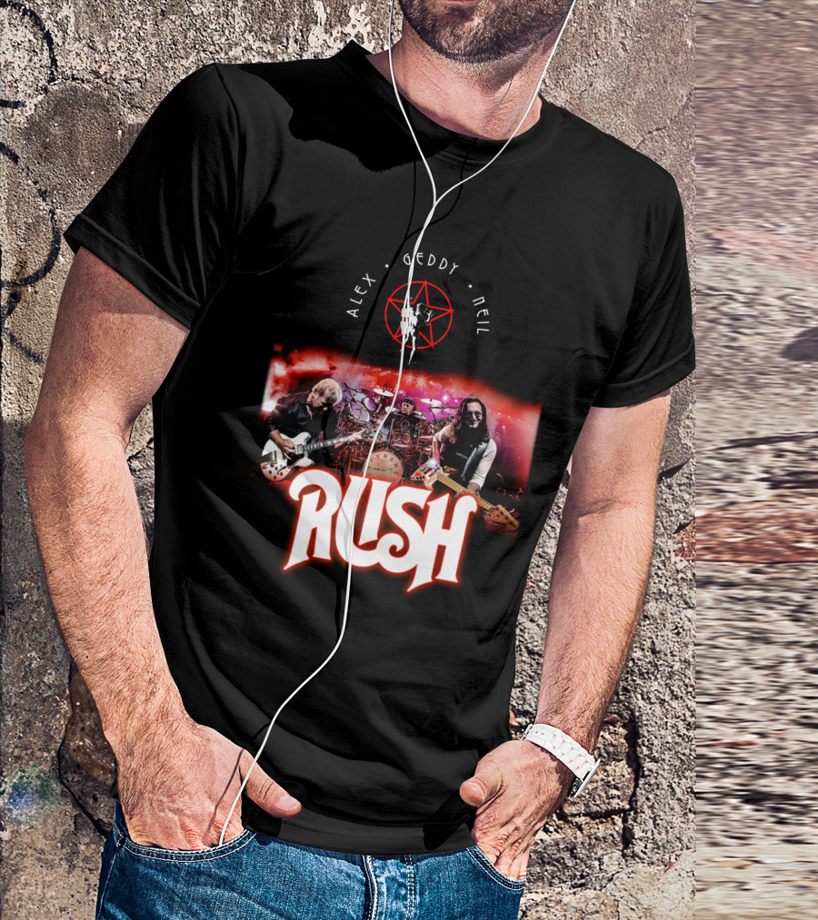 Rush Alex Geddy Neil Live Performance Iconic Band T-Shirt