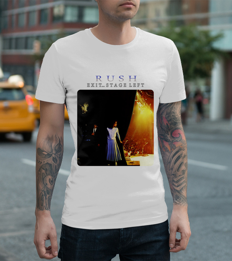 Rush Exit Stage Left Iconic Concert Photo Album Cover T-Shirt