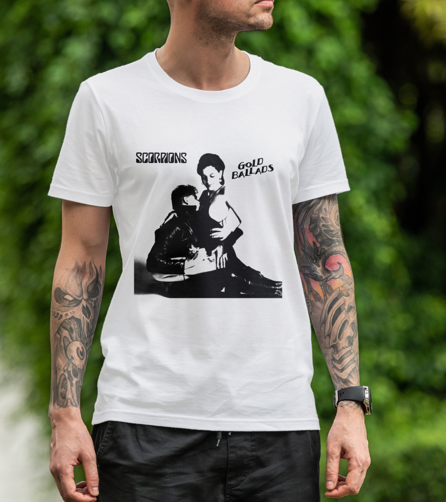 Scorpions Gold Ballads Album Cover Black And White Art Scp T-Shirt