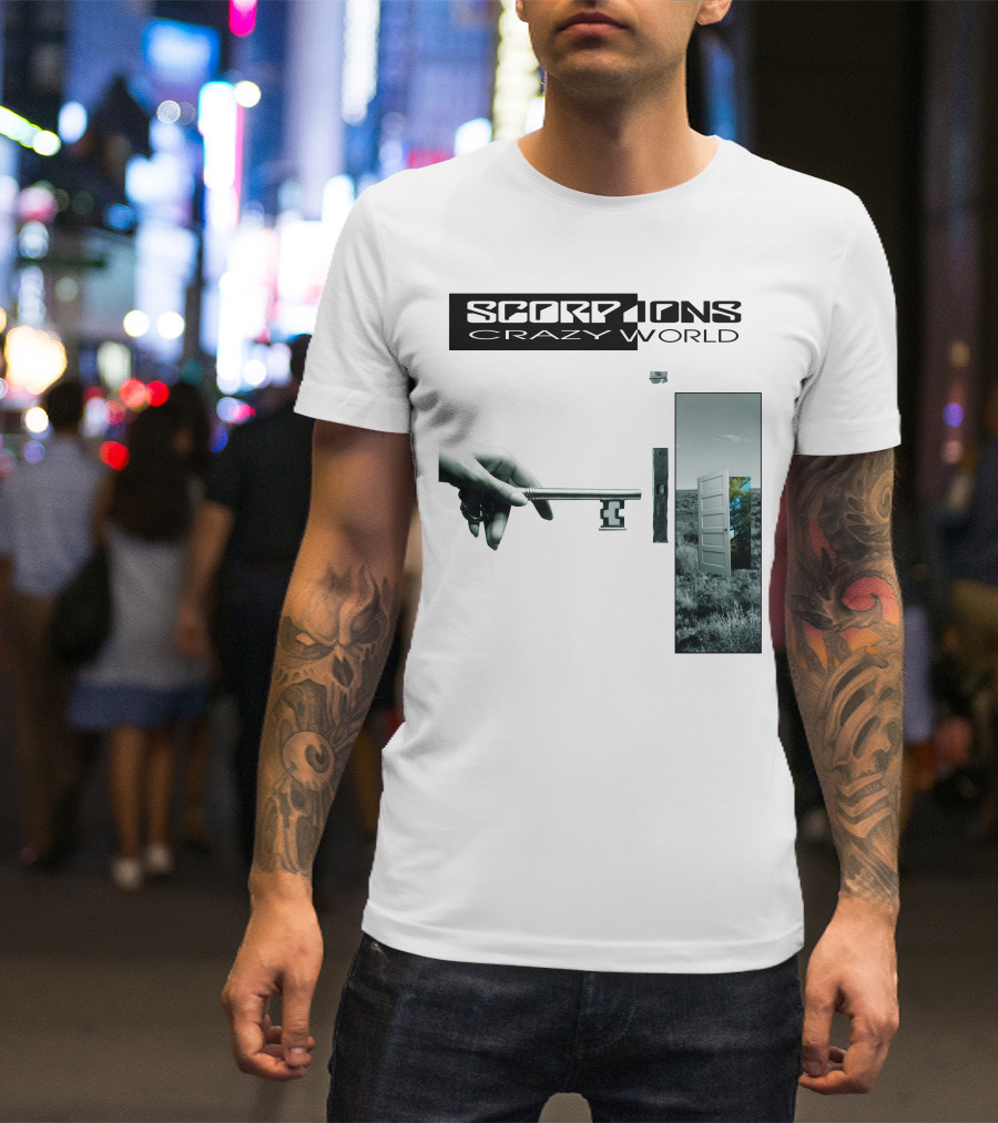 Scorpions Crazy World Key And Door Landscape T-Shirt