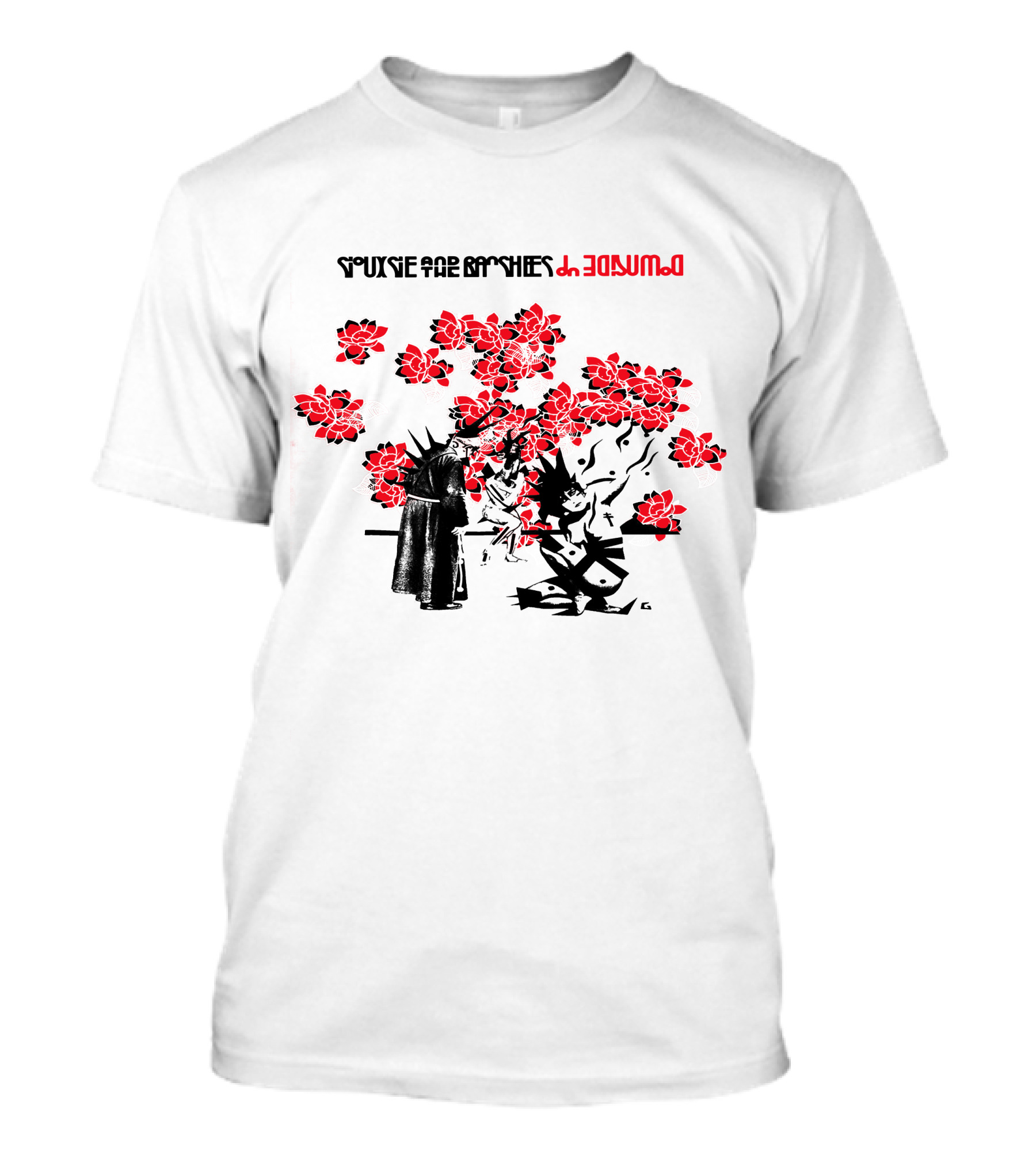 Siouxsie And The Banshees Downside Up Graphic With Floral And Figures T-Shirt