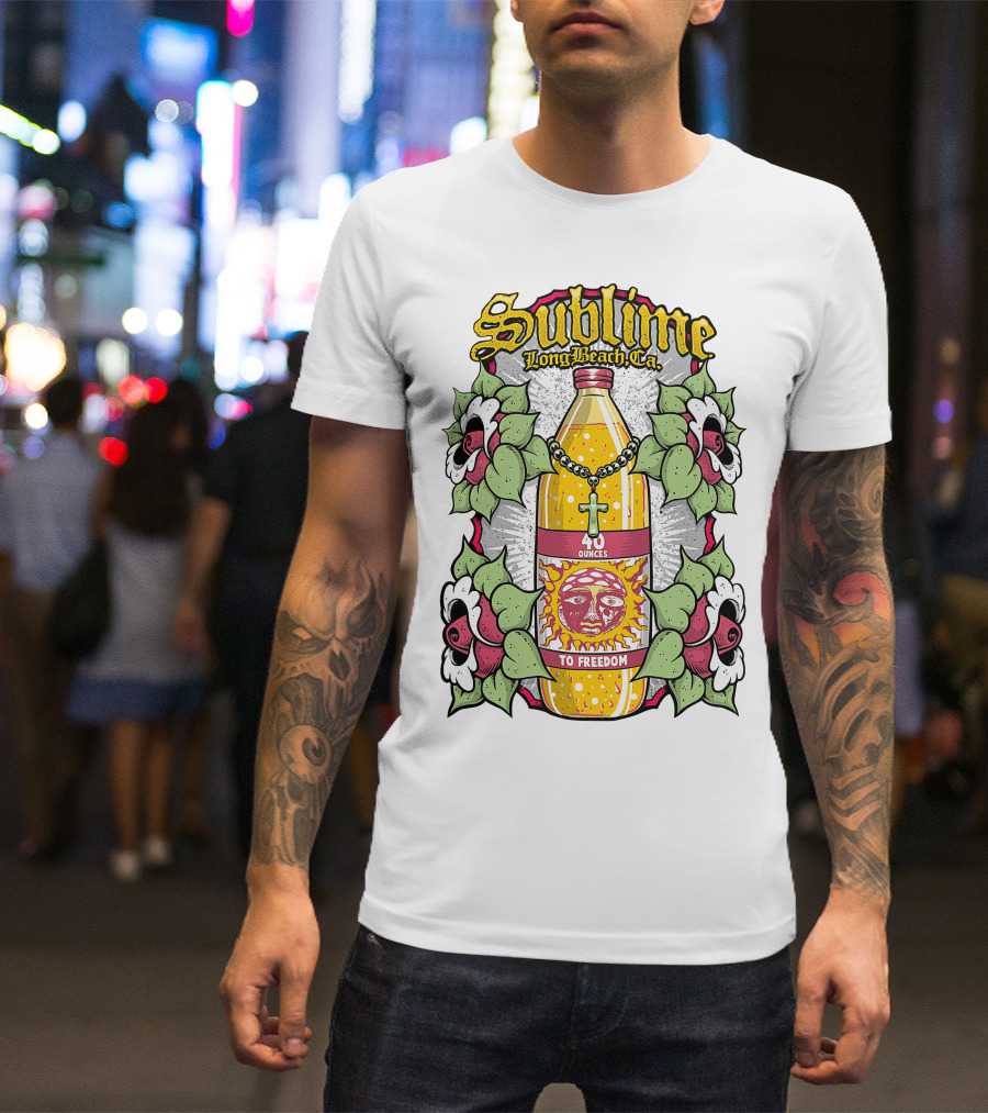 Sublime Long Beach Ca 40 Ounces To Freedom Sun Flowers T-Shirt