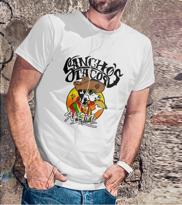 Sancho's Tacos Sublime Cow Eating Taco T-Shirt