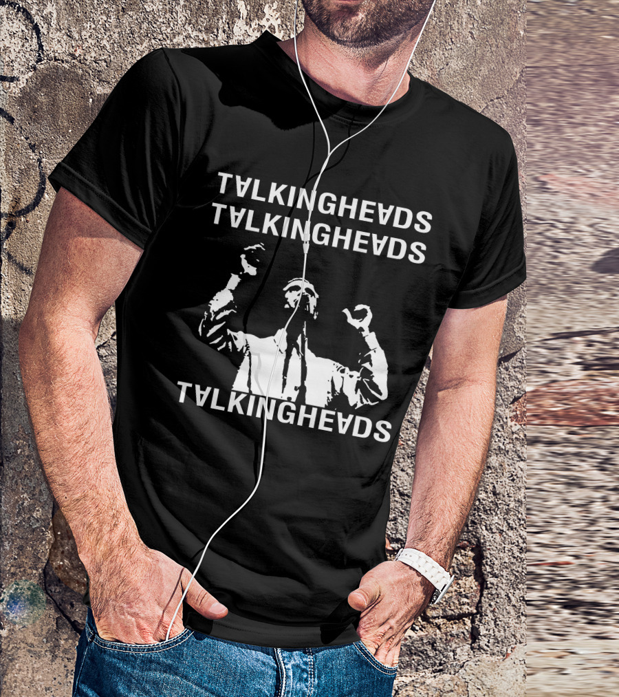 Talking Heads Band Logo With Musician Silhouette T-Shirt