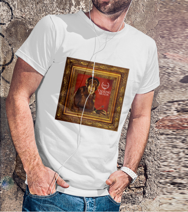 Naked Talking Heads  Chimpanzee Portrait With Crown Wreath Elements T-Shirt
