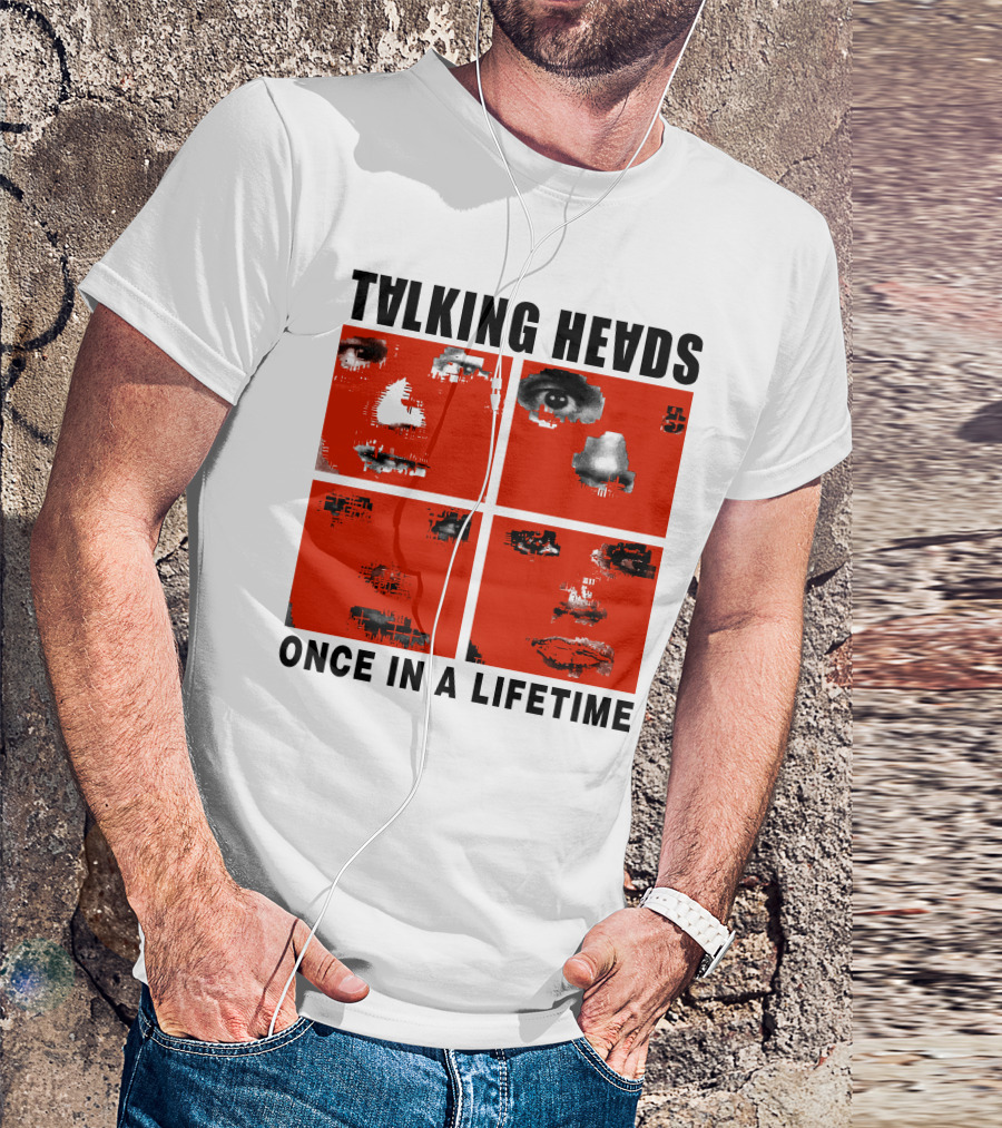 Talking Heads Once In A Lifetime Faces Red Squares T-Shirt