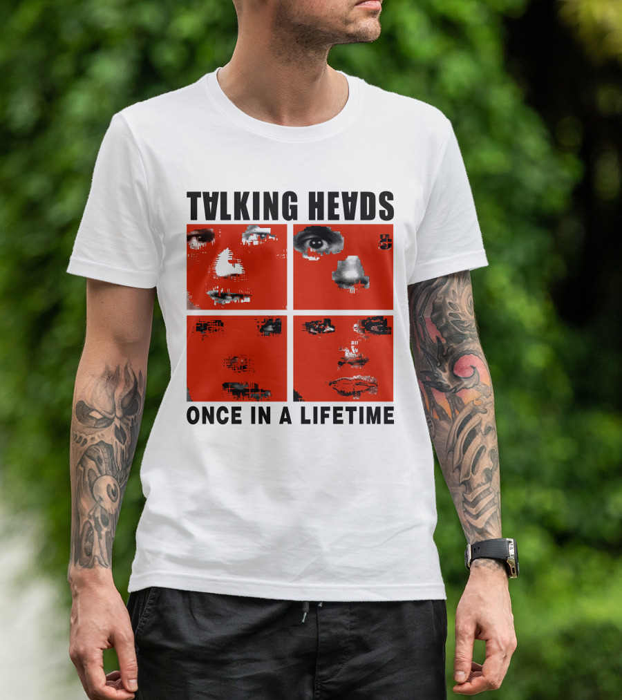 Talking Heads Once In A Lifetime Faces Red Squares T-Shirt